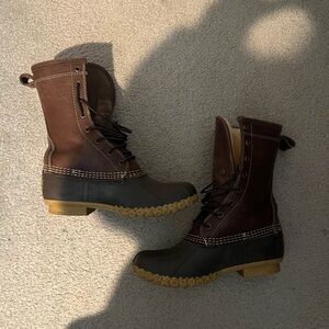 Women’s Brown and Black Boots LL Bean Duck Boots